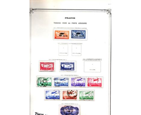 France Airs 1927-1954 collection of Airs on 3 printed Yvert and Tellier leaves ,mint and fine used with key stamps and good s