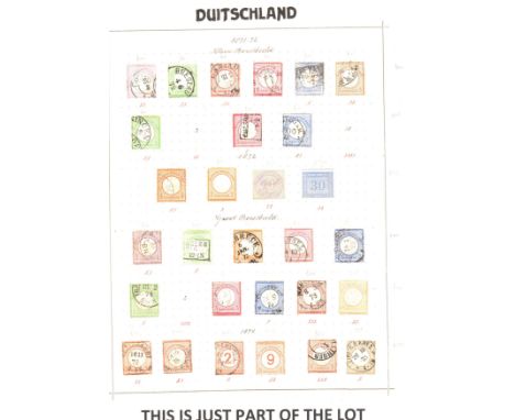  Germany 1877-1874 Imperial issues on vintage stock leaf, small and large shield issues chiefly used, high degree of completi