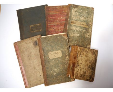 Six 19th Century manuscript ledgers and account books all relating to Loyal Albemarle Lodge, Attleborough, a subordinate lodg