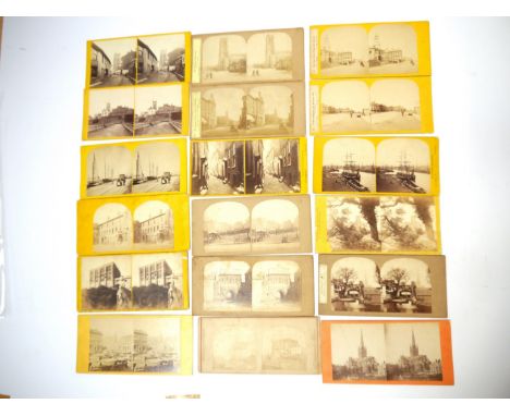 A collection of 37 Stereo Cards, Norfolk and Suffolk topographical and architectural views, mainly circa 1860's-1870's, plus 