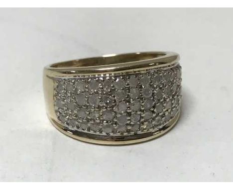 A 9ct gold diamond bombay style half eternity ring, 5.9g.