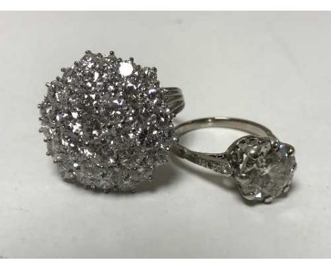 Two important diamond rings - An old European cut diamond solitaire ring, 3.77ct, measurements 10.06 x 9.95 x 5.51 mm, estima