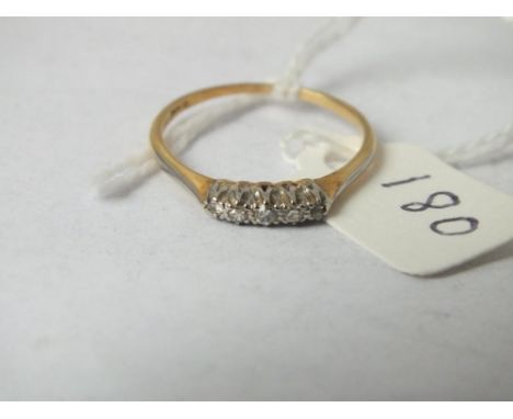 18ct gold and five stone diamond ring approx size O   