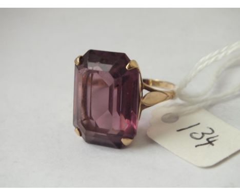 Large 9ct purple stone dress ring approx size N    