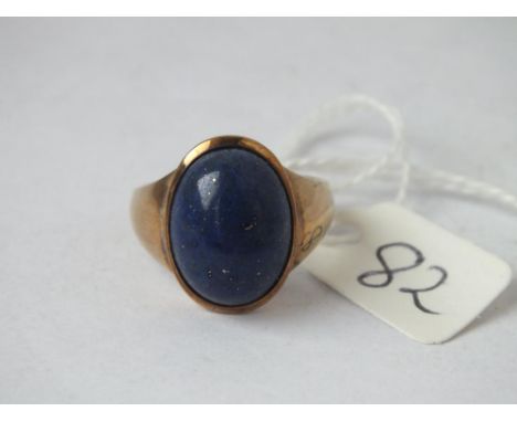 9ct Lapiz set signet ring approx size R 4.8g inc    