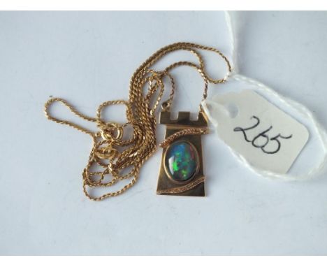 9ct opal pendant necklace 4.7g      