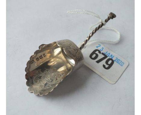 Victorian scoop shaped caddy spoon with cut off ends – Sheffield 1899        20  