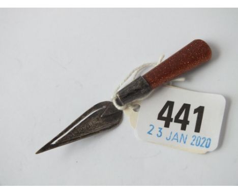 Trowel shaped book mark with gold flash handle – B’ham 1904  By WHL     