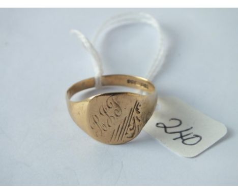 Gents 9ct signet ring approx size U 2.7g     