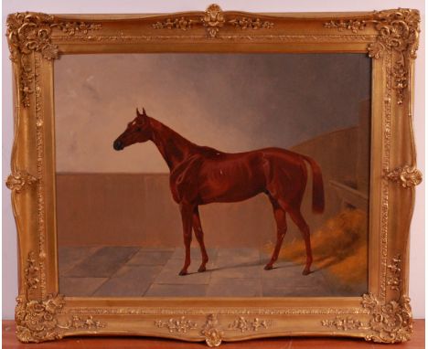 In the manner of Sidney R Wombill - Stable portrait; The Hero aged 4 years old, oil on canvas, 54 x 69cm (re-lined)  Conditio