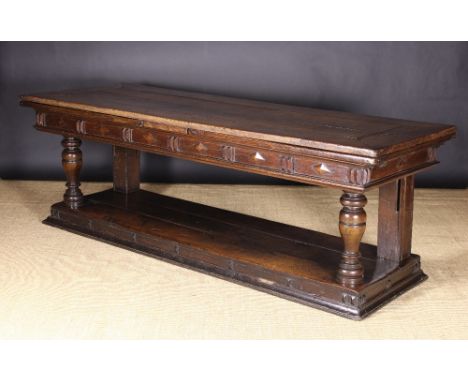 The Provand's Lordship Withdrawing Table. A Fine & Rare 17th Century Oak Draw Leaf Table, in the Laudian Taste, of good colou