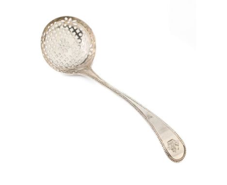 Silver sugar sifter ladle, London 1827, Thomas Dicks, 32.6 grams.  