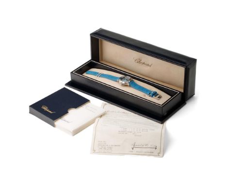Chopard lady's stainless steel, wristwatch, 'Happy Sport, Limited Edition', Ice Blue dial with baton indicators, stainless st