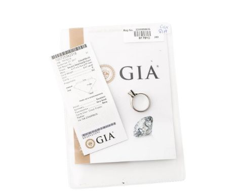 Platinum 950 ring set with square modified brilliant diamond, 0.41ct diamond, colour D, clarity SI2, size I.  
