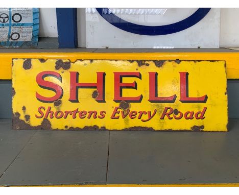 SHELL 'Shortens Every Road' vintage enamel signMake: 0Model: 0Year: 0Mileage: 0VIN: 104432Configuration: Left Hand DriveRegis