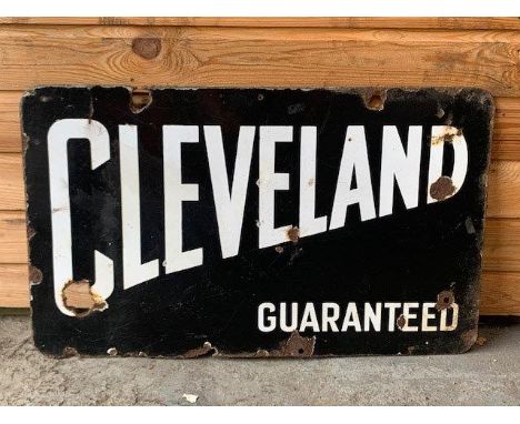 Vintage Cleveland double sided enamel sign