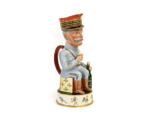 A Wilkinson Pottery Allied Commander Character Jug, circa 1918, designed by Sir Francis Carruthers Gould, depicting Marshal F