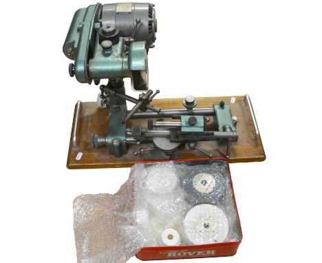 Quorn tool and cutter grinder, with spare grinding pads. 
