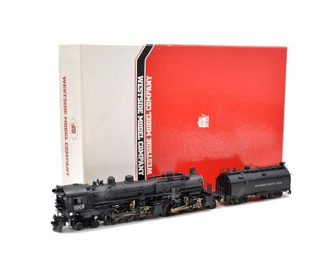 Westside Model Company HO gauge model railway steam locomotive and tender, Southern Pacific 2-6-6-4 AM-2 no.3901, brass model