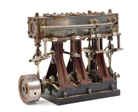 A model of a maritime triple expansion live steam engine, length 25cm, height 12cm