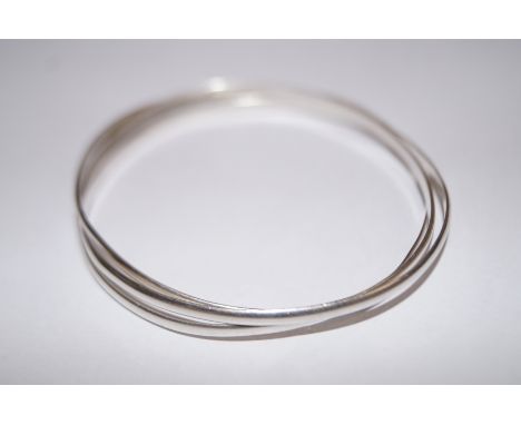 Silver 3 band bangle