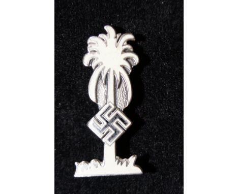 Enamel pin brooch depicting swastika &amp; palm tree