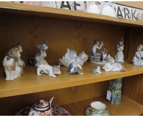 Lladro Cat Nap, Girl with cat, Puppet show dogs and cats, Cat &amp; mouse, Suprised cat, Feed me kitten, Scare-Dy cat, mini k