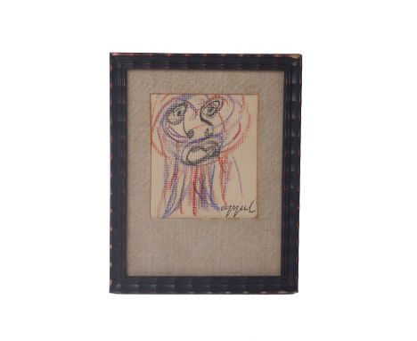 Circle of Karel Appel (Dutch, 1921 - 2006) Pastel on paperSigned ‘Appel’ bottom rightH19.5 x W15 cm (including frame)