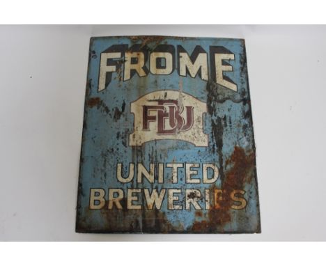 An original enamel sign Frome United Breweries"  86cm high  71cm wide"