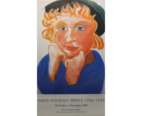 HOCKNEY, DAVID OM CH RA (born 1937) British (AR), Celia with Green Hat, a limited edition lithographic printed poster for the