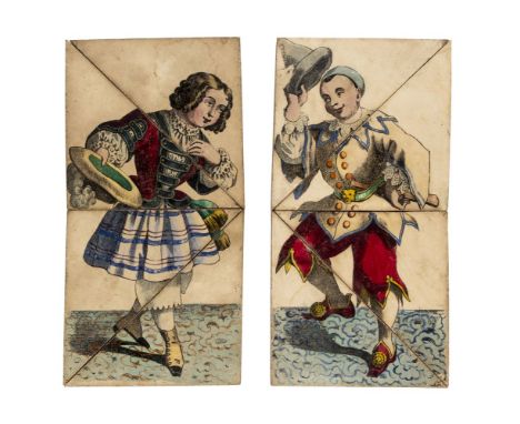 * The Changing Companions. Comic Metamorphosis, [G. W. Faber], circa 1850s, 10 (of 12) hand-coloured lithographed figures, ea