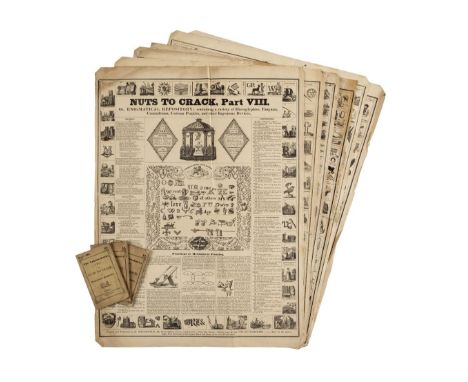 Broadside puzzles. Nuts to Crack, Parts VII-XI, XX, London: R. Macdonald , circa 1840s, a collection of 6 printed broadsides,