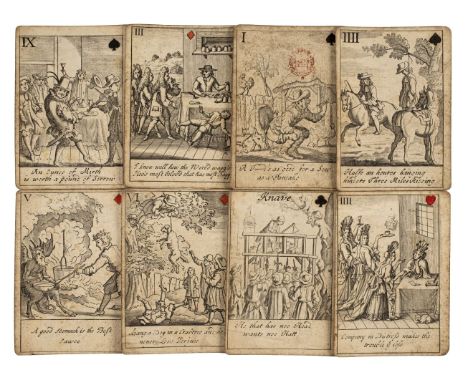 * Playing Cards. Proverbial Cards, [John Lenthall], between 1718 &amp; 1744, a complete set of 52 playing cards with French s