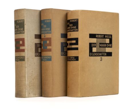 Musil (Robert). Der Mann ohne Eigenschaften, 3 volumes, 1st edition, Berlin: Ernst Rowohlt Verlag [-Lausanne: Imprimerie cent