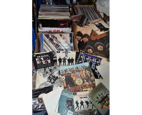 THREE BOXES OF VINTAGE LP RECORDS ETC, to include Bob Marley and the Wailers - Confrontation, Lindisfarne, Eric Clapton, Bone