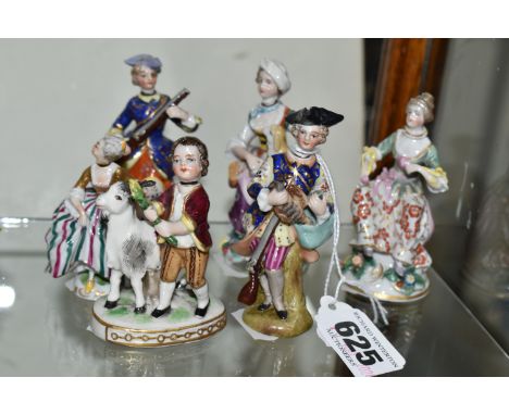 SIX 20TH CENTURY MINIATURE PORCELAIN SCENT BOTTLES, to include three examples with pseudo gold anchor marks, two with Sitzend