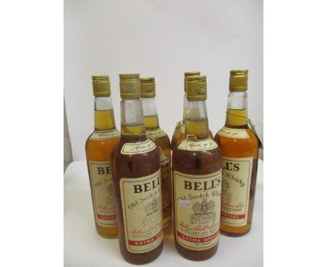 Six bottles of Bells Old Scotch Whisky, 26 2/3 fl oz 