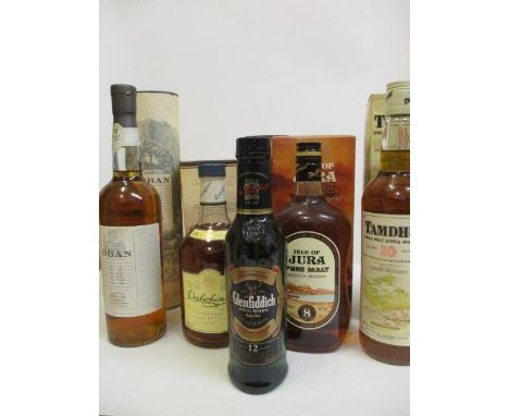 Five mixed bottles of Scotch Whisky to include Tamdhu, Glenfiddich, Jura, Oban, Dalwhinnie 