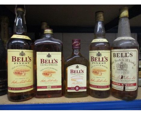 Five mixed bottles of Bells Scotch Whisky 