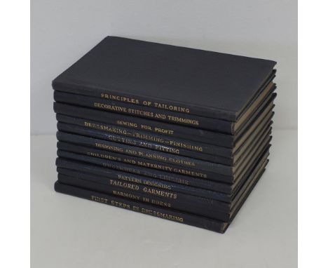 Twelve volumes of "Woman's Institute of Domestic Arts &amp; Sciences" - First Steps in Dressmaking - Harmony in Dress - Cutti