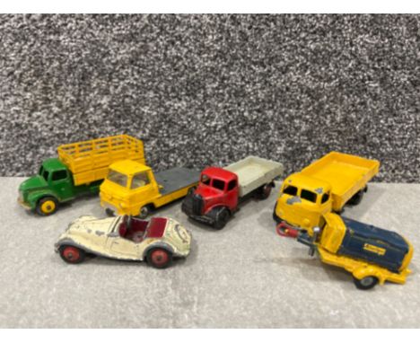 Corgi toys Commer 5 ton diecast truck with Pennyburn all steel trailer And Dinky toys diecast vehicles x4. 108 MG midget, Aus