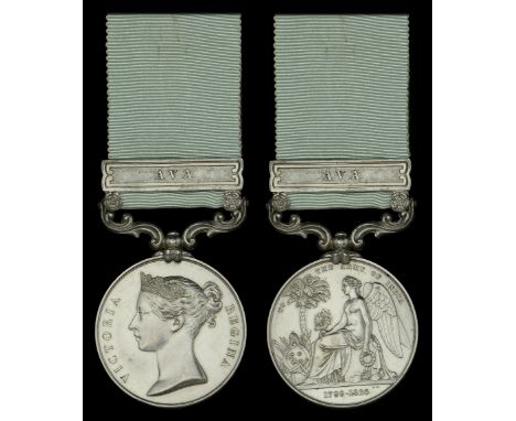 Army of India 1799-1826, 1 clasp, Ava (Captn. John Wilson, 30th N.I.) short hyphen reverse, officially impressed naming, near