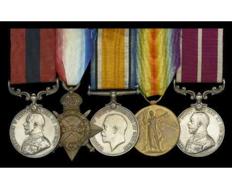 A Great War 1918 ‘Western Front’ D.C.M. group of five awarded to Warrant Officer Class I J. Tandy, Railway Operating Division