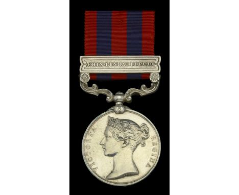 India General Service 1854-95, 1 clasp, Chin-Lushai 1889-90 (1247 Corpl. P. Lawton 1st Bn. Ches. R.) nearly extremely fine  £