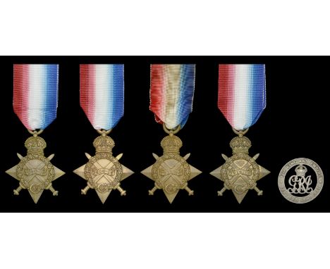 1914-15 Stars (4) (PS-5566 Pte J. D. Rogers. R. Fus; 2541 Pte. F. W. Matthews. E. Surr. R.; G-5552 Pte. C. E. W. Hartt. R. Su