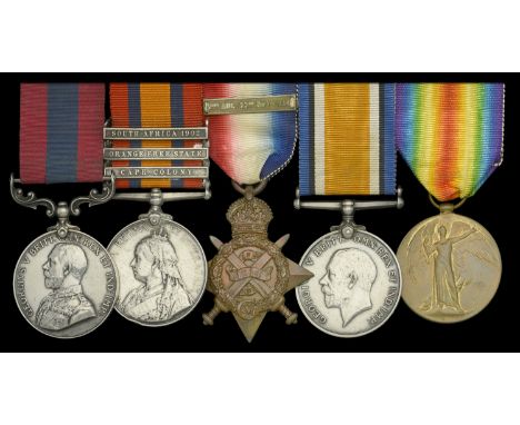 A Great War ‘Battle of Ypres’ Stretcher Bearer’s D.C.M. group of five awarded to Private S. Fryer, 2nd Battalion, Essex Regim
