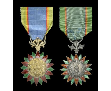 Thailand, Kingdom, Order of the Crown, 2nd (1873-1941) issue (2), Fourth Class breast badge, 47mm including suspension x 33mm