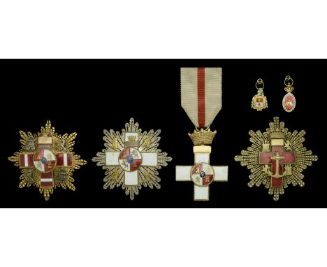 Spain, Franco Period, Order of Military Merit (3), Second Class Star, 62mm, gilt and enamel, with red enamel cross with white