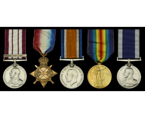 Five: Stoker Petty Officer J. Sloman, Royal Navy  Naval General Service 1915-62, 1 clasp, Persian Gulf 1909-1914 (302779. J. 