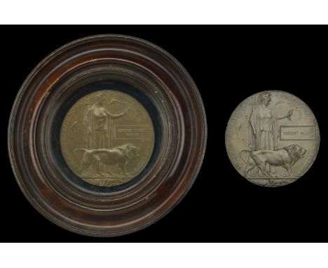Memorial Plaque (2) (George Ernest Harker; Herbert Miller) first mounted in a circular glazed frame, and pierced for mounting